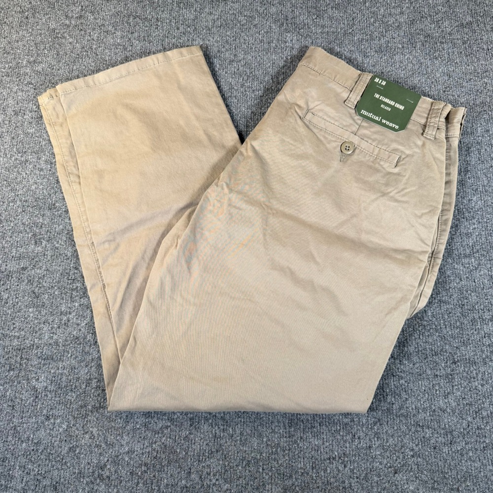 Mutual Weave Mens The Standard Chino Relaxed Fit Pants Warm Tan 38x30 NEW #3877